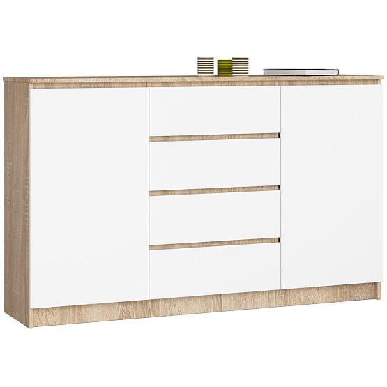 CHEST OF DRAWERS K160 2D 4SZ CLP PK OAK SONOMA / WHITE