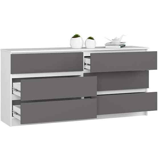 CHEST OF DRAWERS K160 6SZ CLP PK WHITE / GRAY