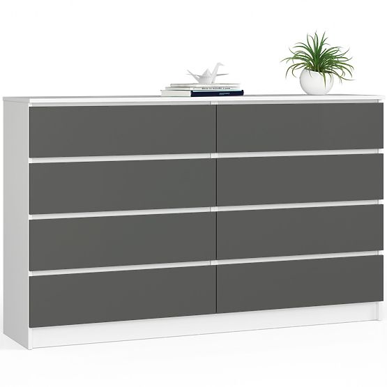 CHEST OF DRAWERS K160 8SZ CLP PK WHITE / GRAY