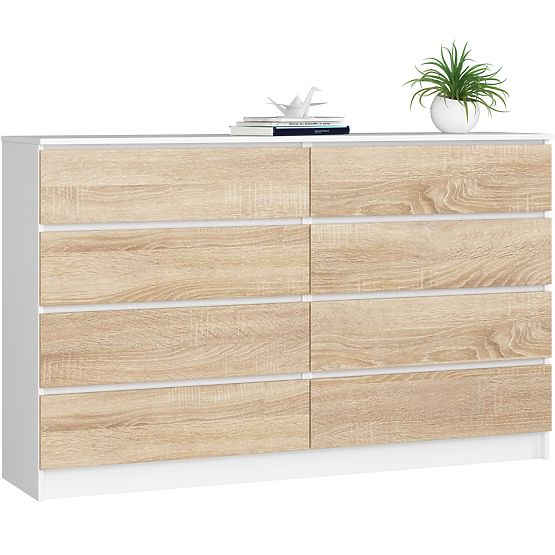 CHEST OF DRAWERS K160 8SZ CLP PK WHITE / OAK SONOMA