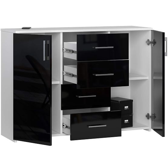 CHEST OF DRAWERS K45 PK BLACK GLOSS