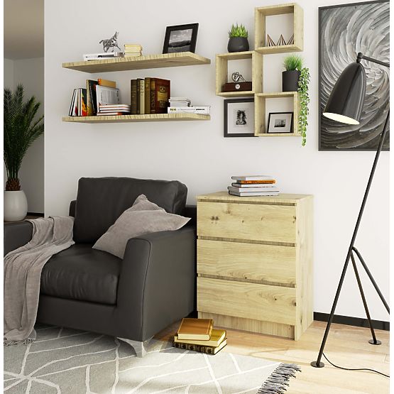 CHEST OF DRAWERS K60 3SZ CLP PK OAK ARTISAN