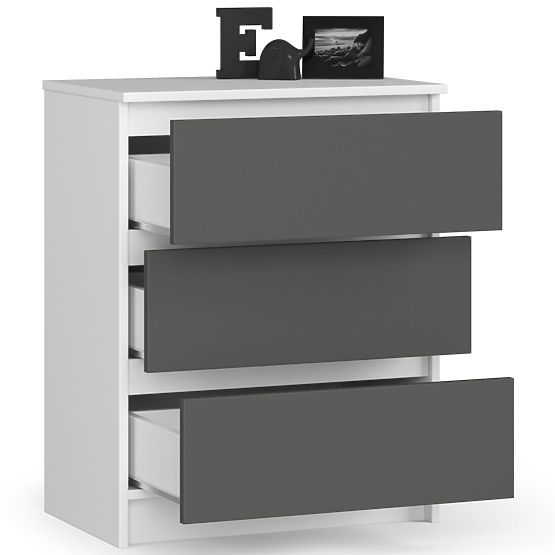 CHEST OF DRAWERS K60 3SZ CLP WHITE / GRAY