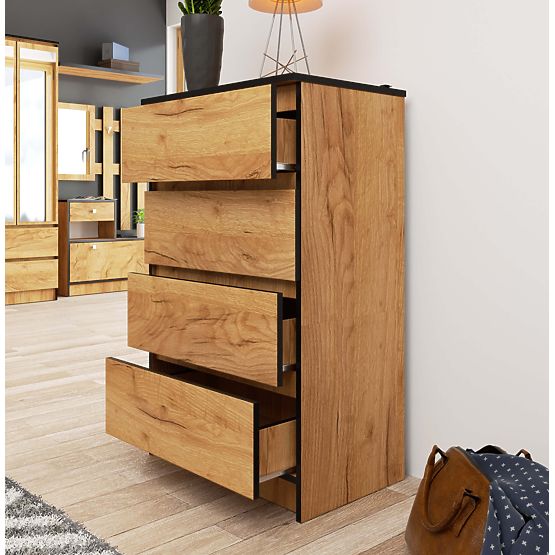 CHEST OF DRAWERS K60 4SZ CLP PK CRAFT OAK
