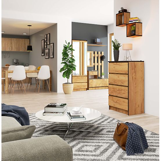 CHEST OF DRAWERS K60 4SZ CLP PK CRAFT OAK