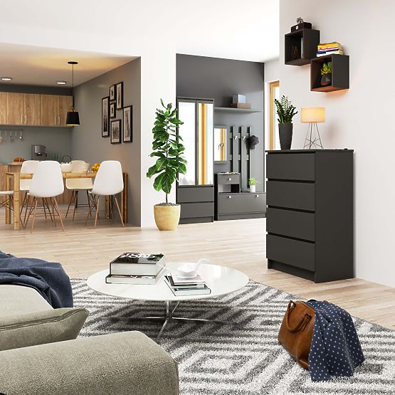 CHEST OF DRAWERS K60 4SZ CLP PK GRAPHITE GRAY