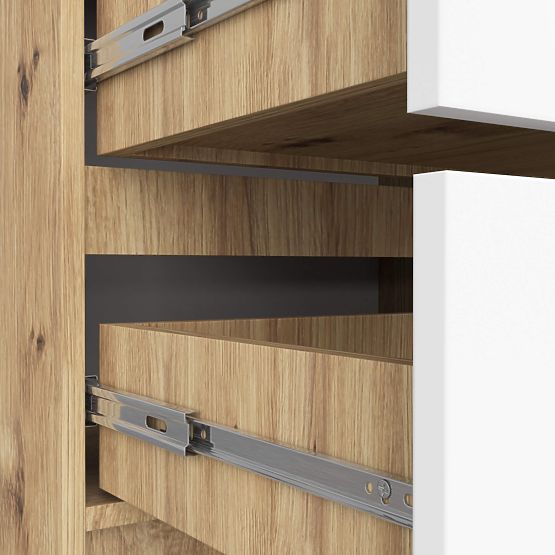 CHEST OF DRAWERS K60 4SZ PK OAK ARTISAN / WHITE