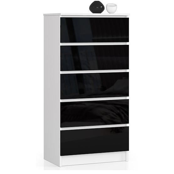 CHEST OF DRAWERS K60 5SZ CLP PK BLACK GLOSS