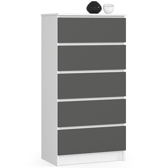 CHEST OF DRAWERS K60 5SZ CLP PK WHITE / GRAY