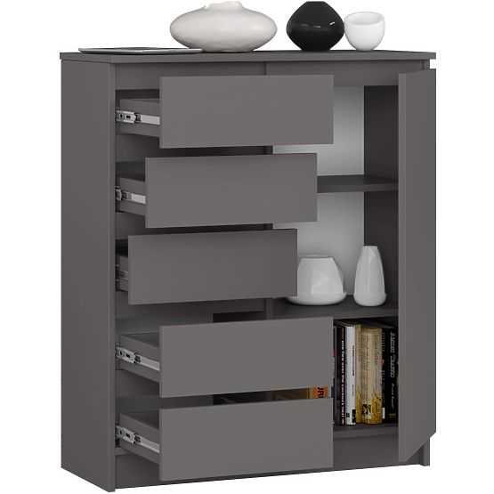 CHEST OF DRAWERS K80 1D 5SZ PK GRAPHITE GRAY