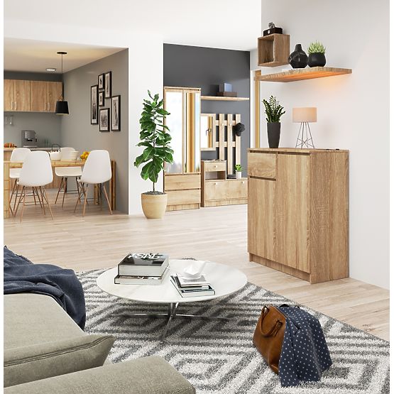 CHEST OF DRAWERS K80 2D 1SZ CLP PK OAK SONOMA