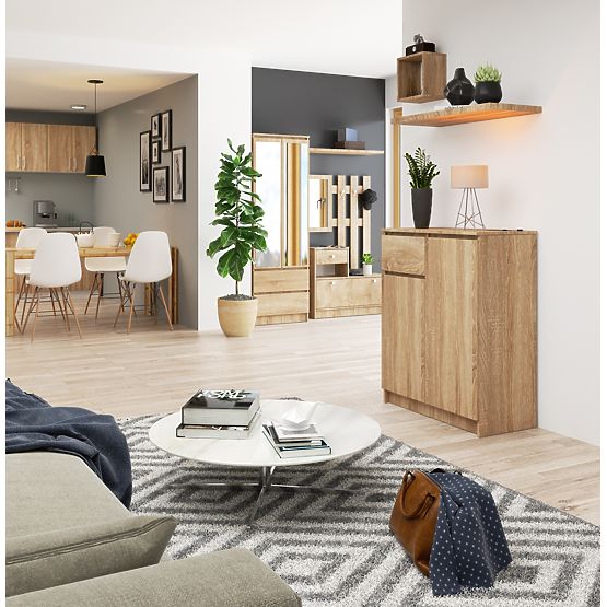 CHEST OF DRAWERS K80 2D 1SZ CLP PK OAK SONOMA