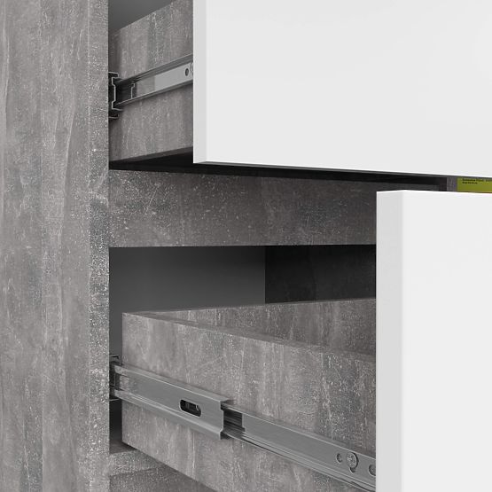 CHEST OF DRAWERS K80 JERRY 1D 3SZ PK CONCRETE / WHITE