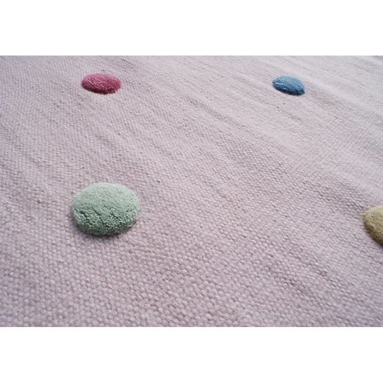 Children's rug dotted - pink