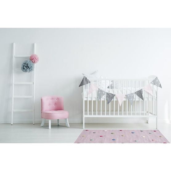 Children's rug dotted - pink