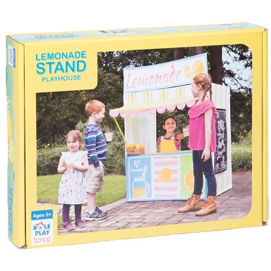 Childlike players house Stand with lemonade