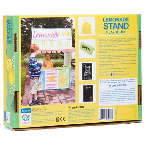 Childlike players house Stand with lemonade