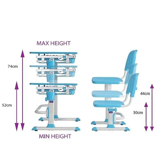 Childlike writing table + chair Cubby Lupine - blue