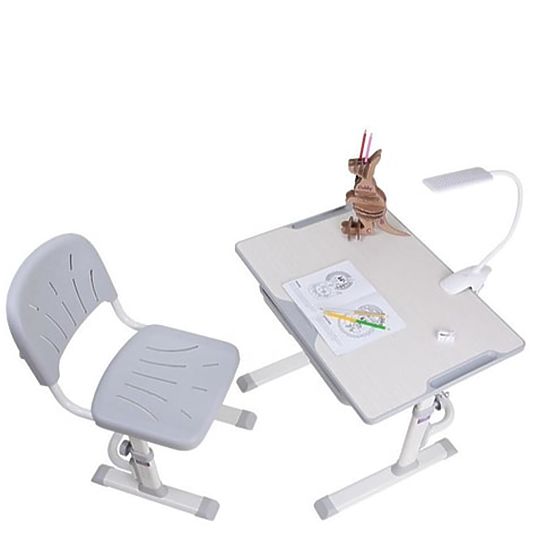 Childlike writing table + chair Cubby Lupine - gray