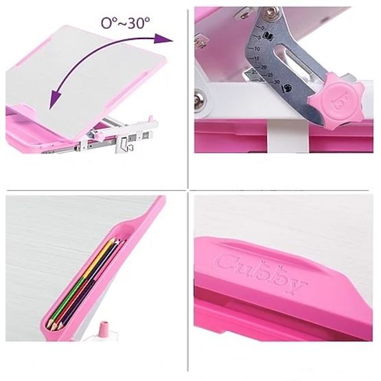 Childlike writing table + chair Cubby Lupine - pink