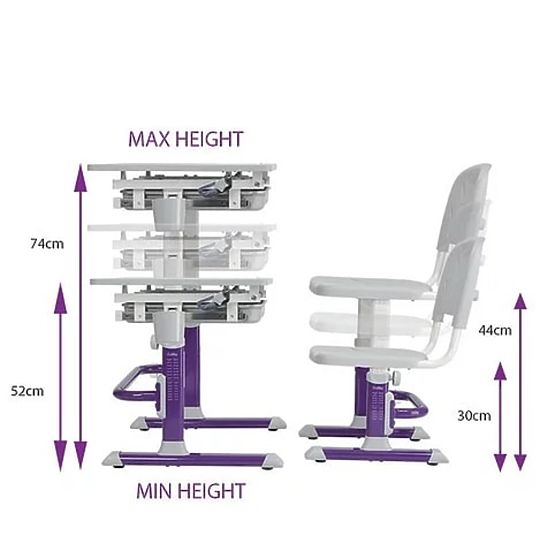 Childlike writing table + chair Cubby Lupine - violet