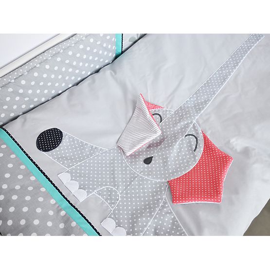 Children 3-dílné bedding slonik gray