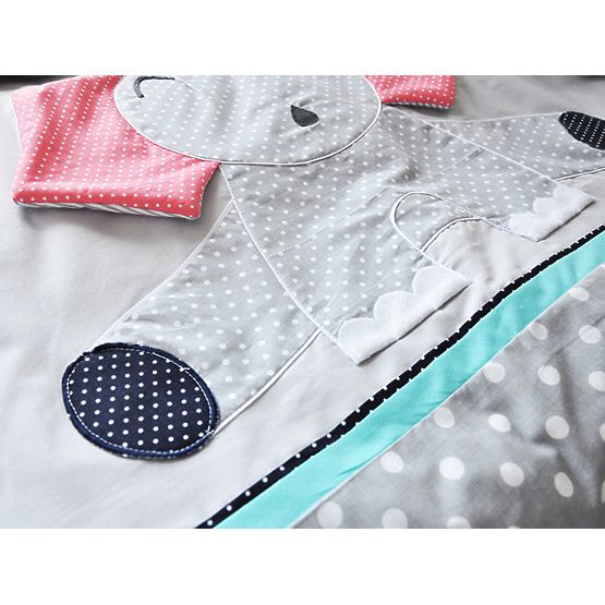 Children 3-dílné bedding slonik gray