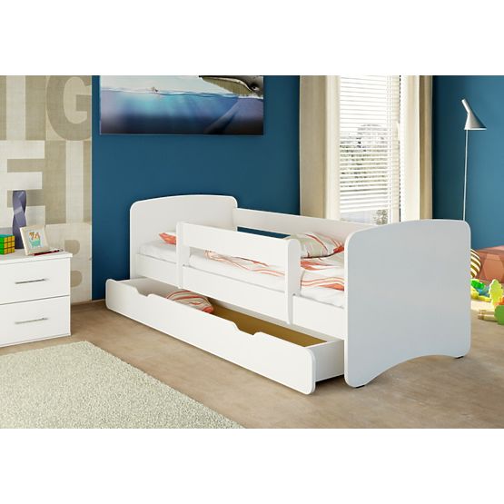 Children bed with bed rail - Philip - white