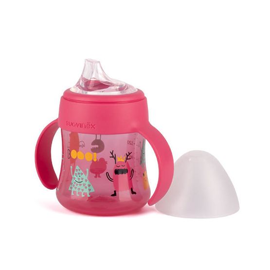 Children bottle with earrings Suavinex BOOO - pink 150 ml