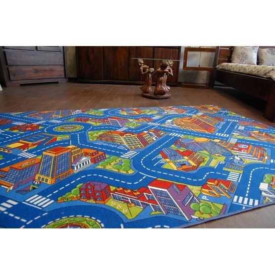 Children's rug BIG CITY - blue