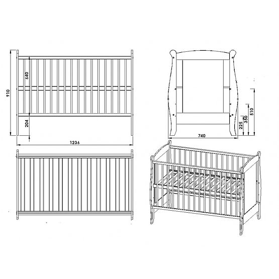 Laura Baby Cot - White
