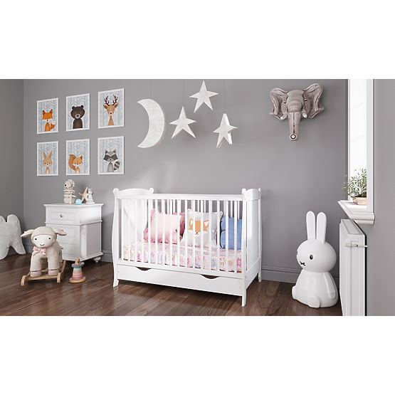 Laura Baby Cot - White