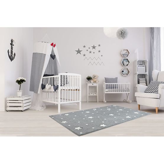 Children's rug HEAVEN silver-gray/ white