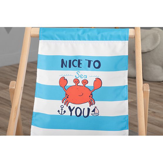 Children's beach chair Krab - blue-white