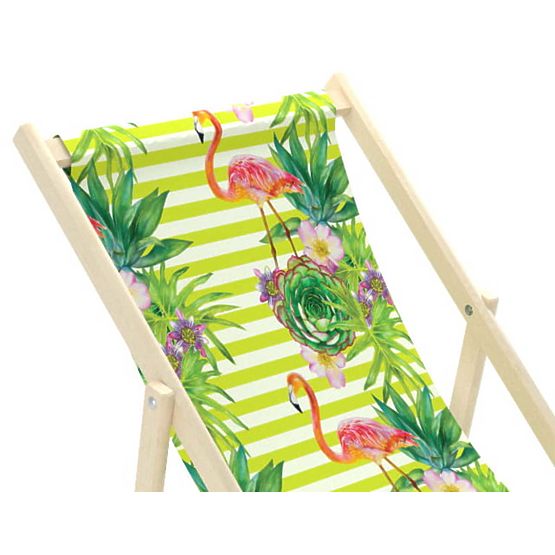 Children's beach chair Flamingos and tropical flowers