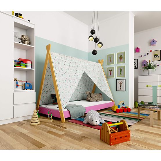 Children's Bed 160x80 GEM with Mattress Pink