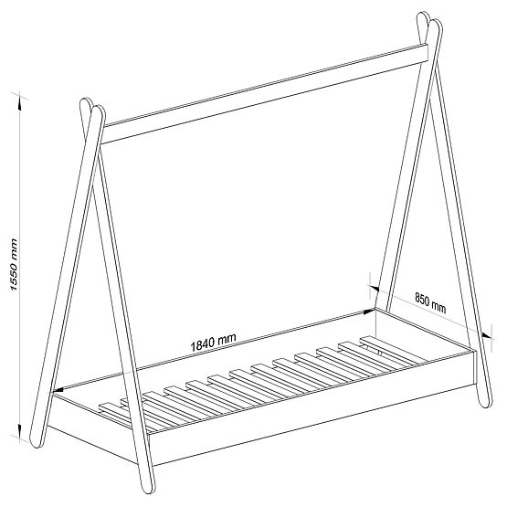 Children's Bed 180x80 GEM with Mattress White