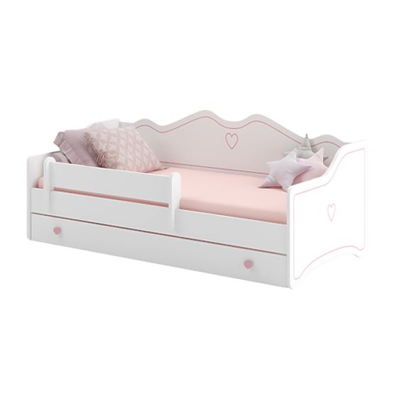 Children's Bed EMMA with Drawer and Guardrail 140x70 Pink