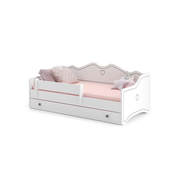 Children's Bed EMMA with Drawer and Guardrail 160x80 Grey