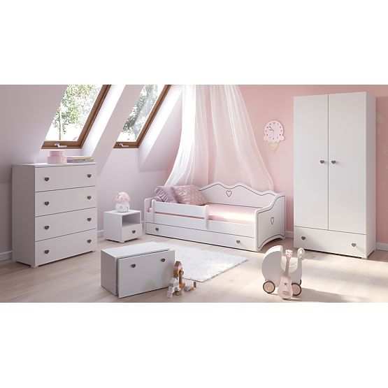 Children's Bed EMMA with Drawer and Guardrail 180x80 Grey