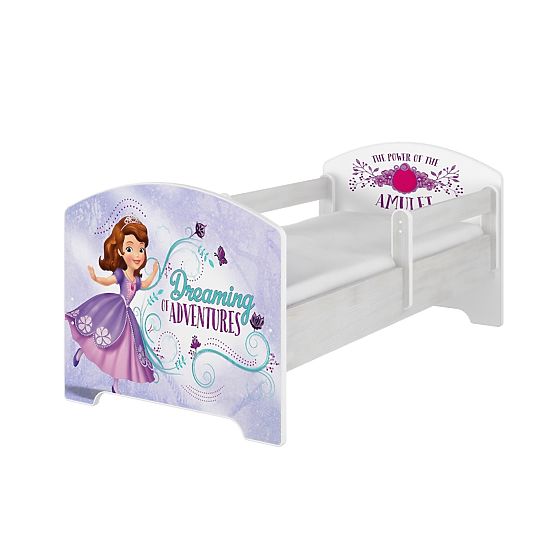 Children's Bed with Guardrail - Sofia the First - Norwegian Pine Decor