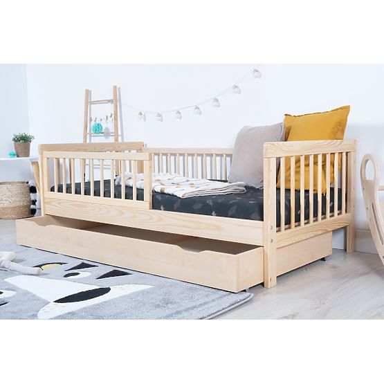 Children's Bed with Guardrail TEDDY - Natural