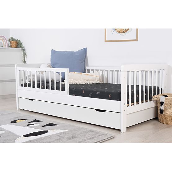Children's Bed with Guardrail TEDDY - White