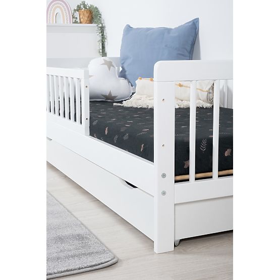 Children's Bed with Guardrail TEDDY - White