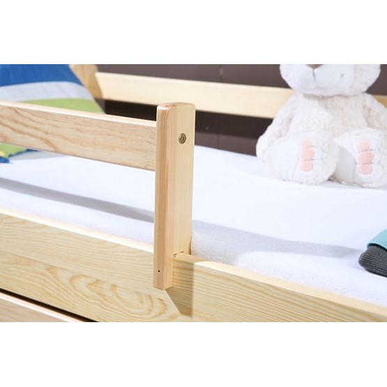 Children's Bed Woody with Guardrail - Natural