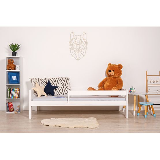 Children's Bed Paul with Guardrail - White