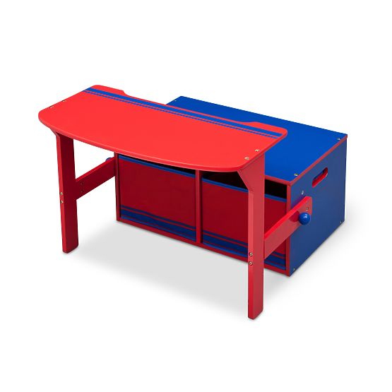 Kids' Bench with Storage Space - Blue-Red