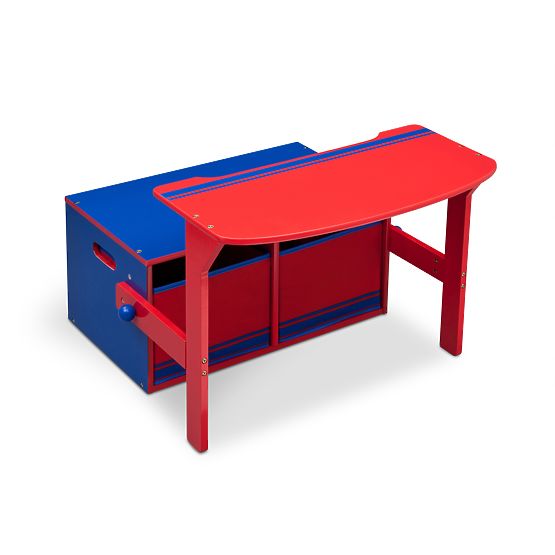 Kids' Bench with Storage Space - Blue-Red