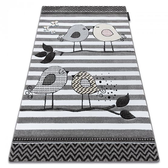 Children's carpet PETIT - Birds - gray-white