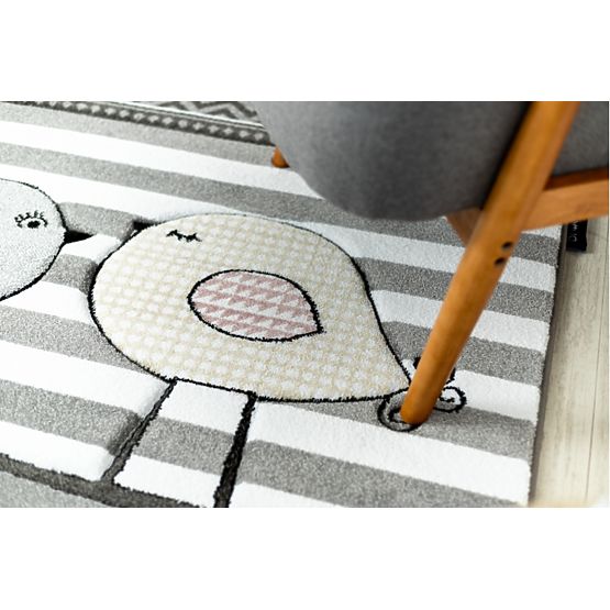 Children's carpet PETIT - Birds - gray-white